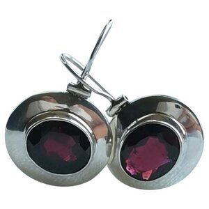 Sterling silver garnet drop earrings 🆕